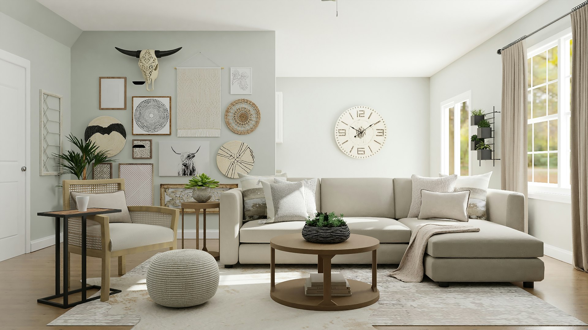 Clean modern Miami living room with spotless carpet free of pet stains